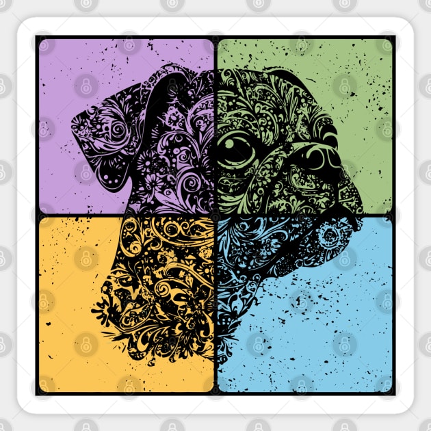 Floral Dog Silhouette Artistic Pet Design Sticker by TuncGK